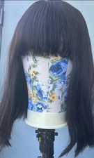 Luvme Black Straight Bob Wig With Bangs kinky straight 12 inch human hair