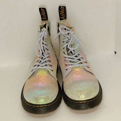 Dr. Martens Damen Pascal schillernde Leder hohe Kampfstiefel - Gr. 5 - Bild 3 von 7