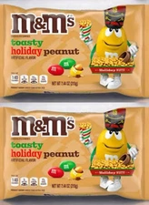 M&M's Toasty Holiday Peanut Chocolate Candy Christmas Limited Production 2 Pack!