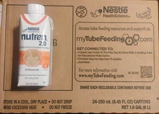 Nestle Nutren 2.0 Feeding Formula Unflavored 8.45 oz. Case of 24, Exp 10/8 /2026