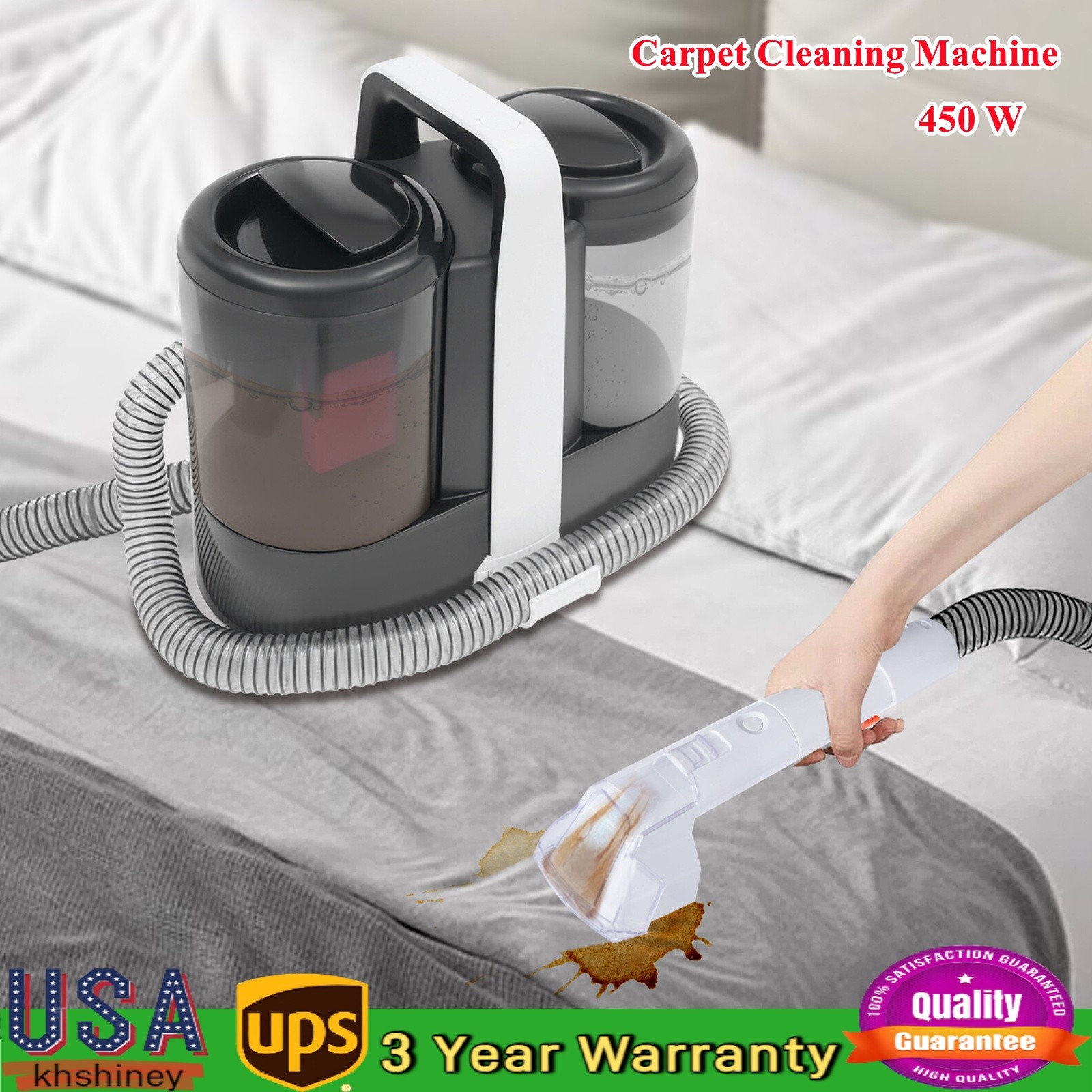 450W Powerful Carpet Cleaner for Carpets, Sofas, and Curtains-image