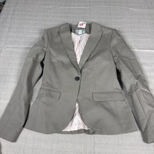 H M Blazer Womens One Button Taupe Size 8 NWT