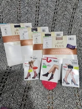 Hanes Plus Petite 2 Black 1 Navy 1 Natural Ultra Sheer Control Top NIP + Extras