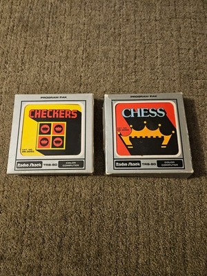 Tandy Radio Shack TRS-80 Color Computer Game Checkers & Chess In Box with Manual