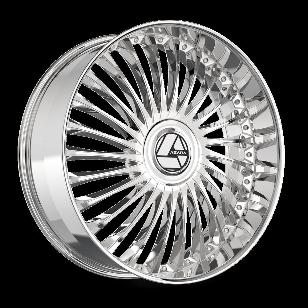 Set-4) Azara AZX-103 28x9.5 BLANK 15mm Chrome wheels rims 28 Inch