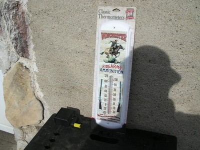 Winchester Firearms Ammunition Cowboy Metal Thermometer 5x17 New