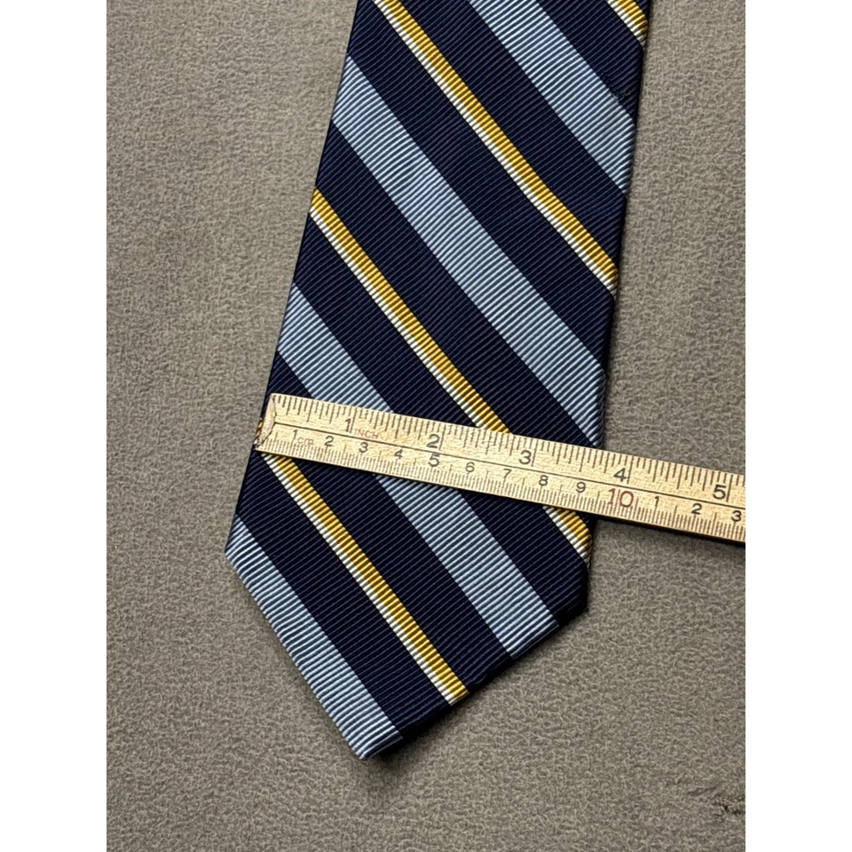 Corbata de seda a rayas azul marino Lauren Ralph Lauren para hombre Foto 4 de 4