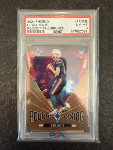 2024 Panini Phoenix Drake Maye Rookie Rising Bronze #RR-DME /75 PSA 8 Patriots