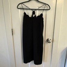 J. Crew | NWT | Size 0 | Black Scalloped V-Neckline Spaghetti Strap Tank Dress