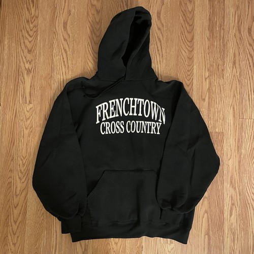 Vintage Russell School Collegiate Frenchtown Black Hoodie Medium Made In USA - 第 1/8 張圖片