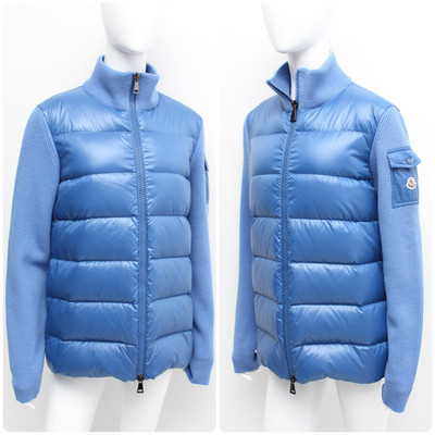 Authentic Women's MONCLER Tricot Cardigan Down Puffer Jacket Hybrid Size L