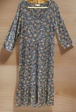 WHITE STUFF Dress Dusky Blue Print • 20 (50”bust/52”long)• Soft Cotton •VGC