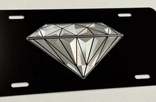 Engraved Diamond Car Tag Diamond Etched Vanity Front Aluminum License Plate