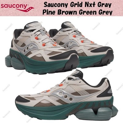 Saucony Grid Nxt Gray Pine Brown Green Grey Herren Gr.
