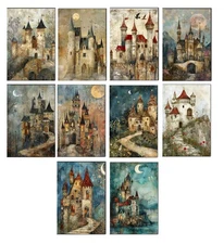10 Assorted All Occasion Note Cards Blank Greeting Cards Envelopes Fairy Castle