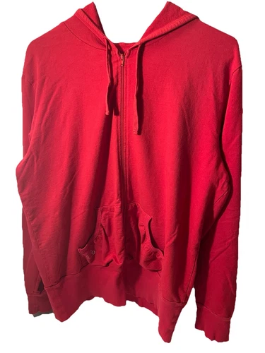 UNDERCOVER Felpa con cappuccio e zip rossa Victoria’s Secret taglia XL tasche fascia larga polsini e fondo