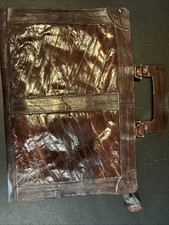Purse/Briefcase EEL Skin Brown Burgundy Color15x10 With Inside Pocket