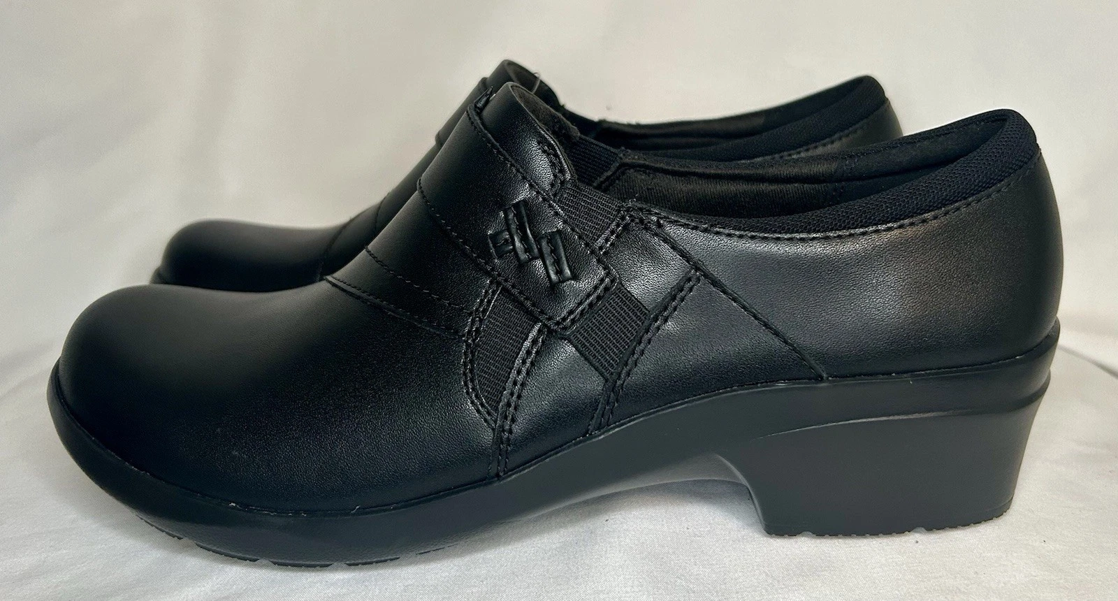 Mocassini Clarks Angie Pearl donna 11M neri in pelle scarpe comode nuovi