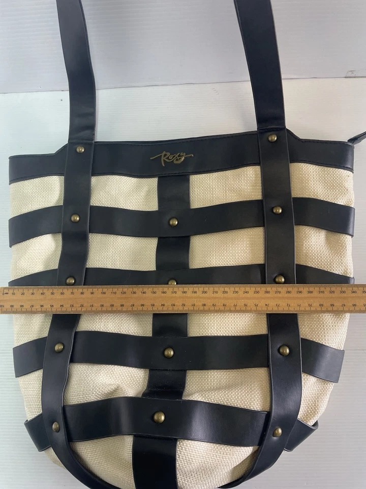 Roxy Women’s Top Handle Zip Up Studded Beach Shopping Tote Travel Satchel Bag - image 4 of 4