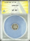 1858-P Three Cent Silver — photo from another recent sale