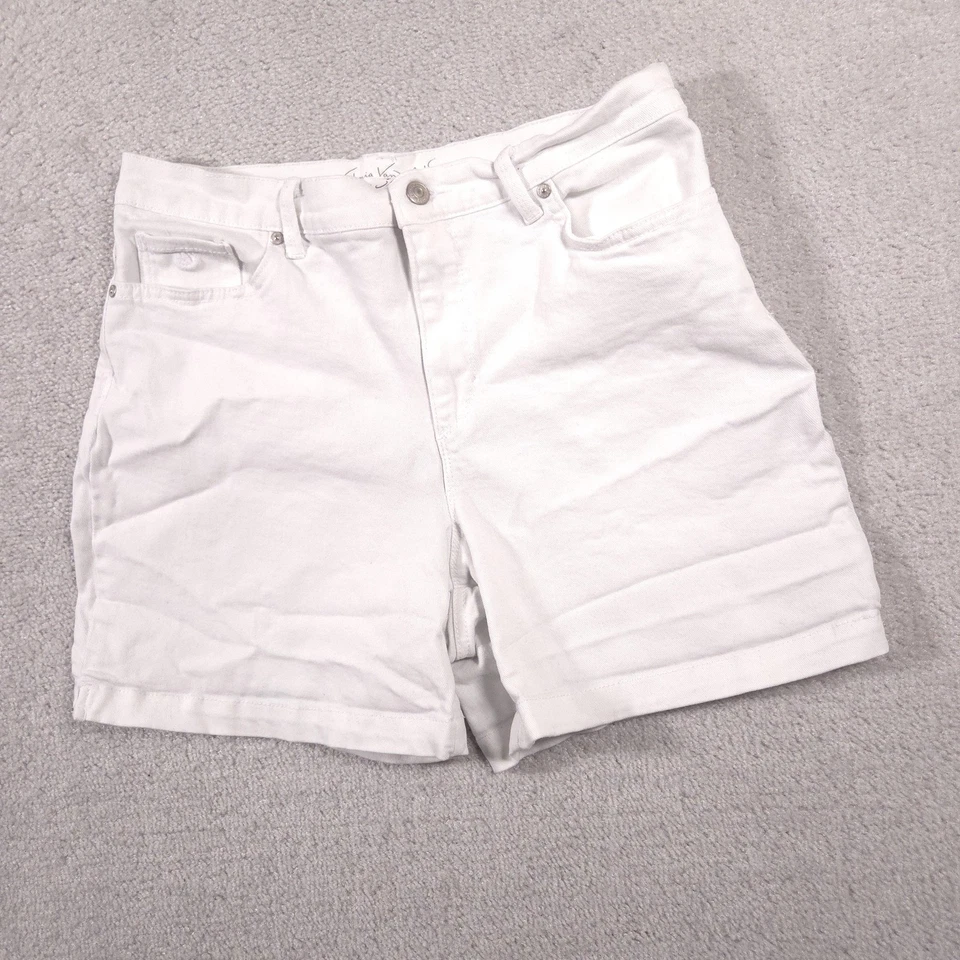 Pantalones Cortos Gloria Vanderbilt Mujer 12 Blanco Amanda Todo Alrededor Adelgazante Denim Jean Foto 2 de 4