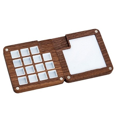 Tragbare Skizzenbuchpalette mit 15 Fächern, -Farbpalettenbox Aus Walnusshol5729