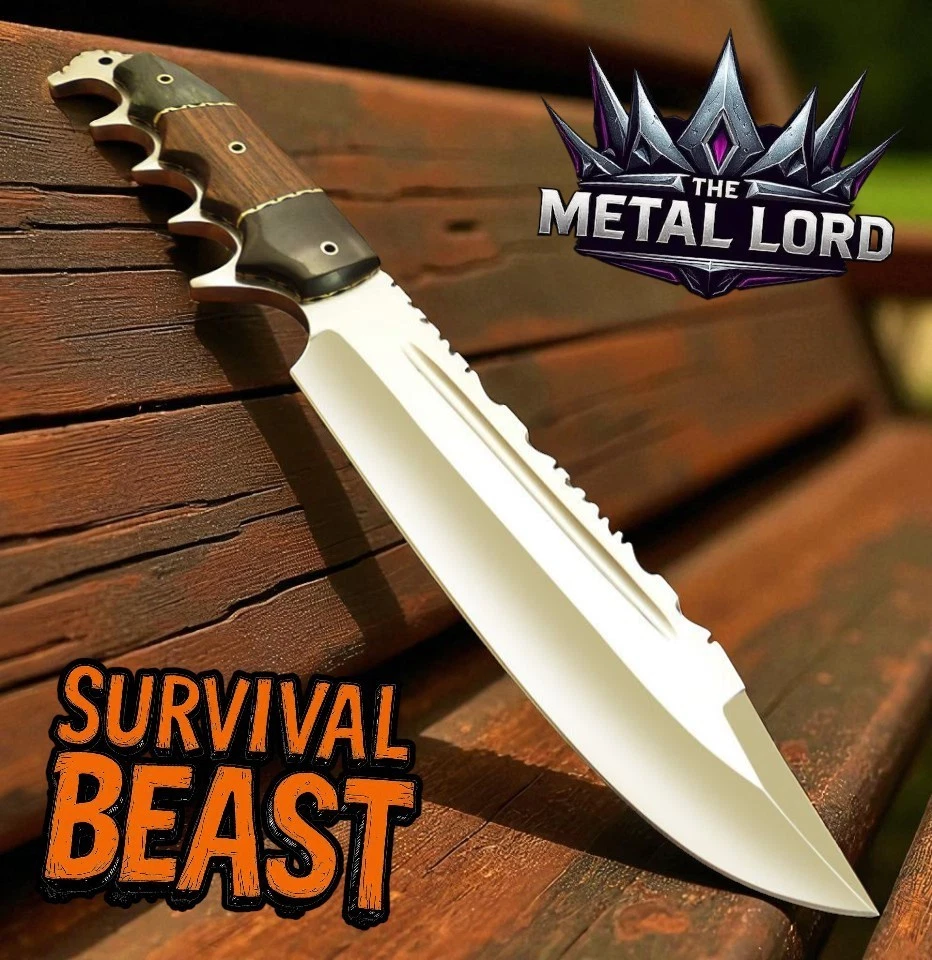 Handcrafted Fixed Blade Tactical Survival Camping Outdoor Bowie Knife W/ Sheath