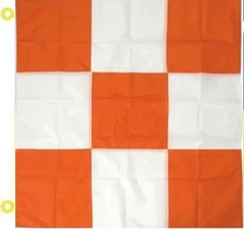 Heavy Duty Airport Flag 3FT x 3FT Safety Marking Flags Orange and White GROMMETS