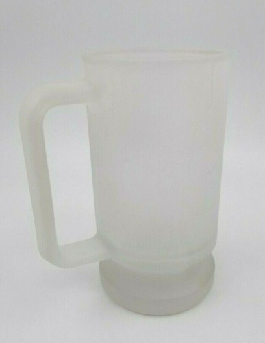 Vtg Frosted Glass Stein Mug Bird on Branch D-Handle Cameo Design Hand Painted 6" - Photo 6/12