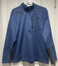 THE NORTH FACE Size XL Blue 1/2 Zip Fleece Lined Pullover Jacket Winter