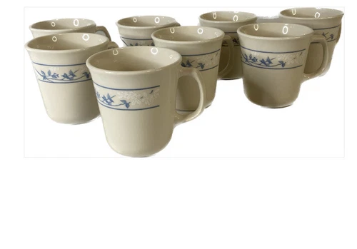 Vintage Corelle Corning Ware FIRST OF SPRING Coffee Mugs Cups - Set Of 8