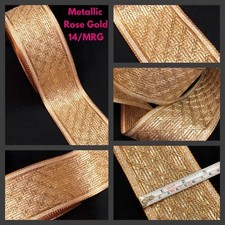 1 Yard Zari Rose Gold TwoTone Trim Indian Suit Saree Border SewOn Craft Tape 7cm
