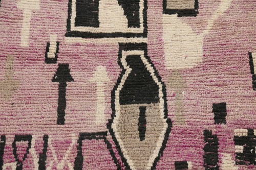 Vegetable Dye Geometric Authentic Moroccan Oriental Area Rug Hand-knotted 5'x7' - Picture 4 of 12