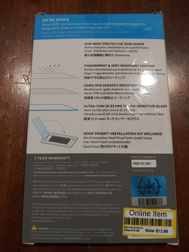 Speck Alcatel Tetra Shield Sichtglas Displayschutzfolie - Bild 2 von 2
