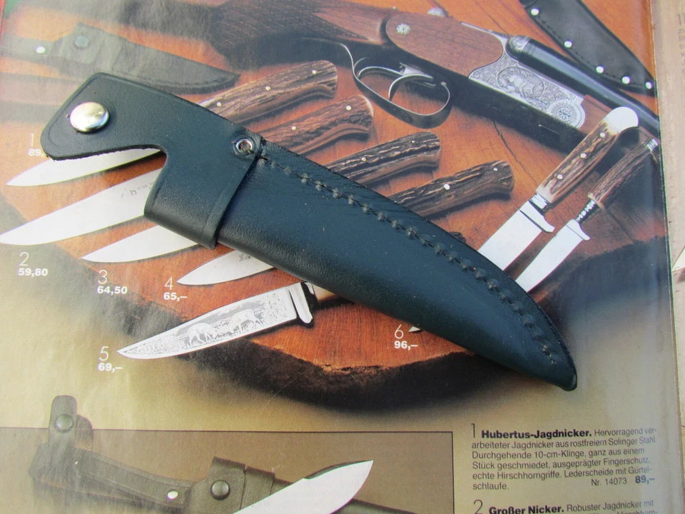 Messerscheide STILETTMSCHEIDE Grün für Jagdnicker Messer Solingen 11 cm Klinge. - Bild 4 von 4