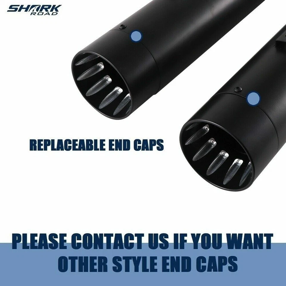 Silenciadores deslizables Sharkroad Nice Sound 4,5" para escape Harley Touring 2017-UP Foto 4 de 4