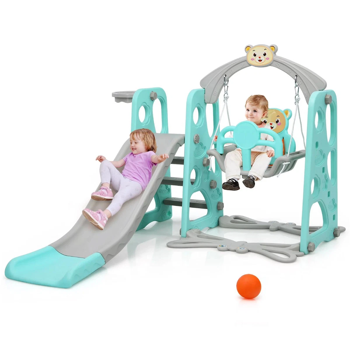 Toddler Indoor Outdoor Plastic Swing Set Gym Climber Slide
