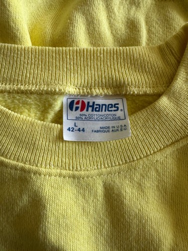 VINTAGE USA Sweater Size Large Gold Mine Crewneck Sweatshirt yellow - Picture 10 of 13
