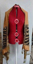 Pashmina Bronze Shawl Wrap Scarf Striped Leopard-Spotted Border Style Fringed