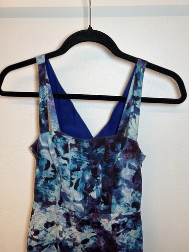 Silence + Noise Abstract Print Blue Sleeveless Mini Dress - Size 0 - Picture 2 of 7