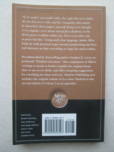 AS A MAN THINKETH, VOLUME 2 Writings of James Allen BY JAMES H. FEDOR 2004 pb - Imagen 3 de 5