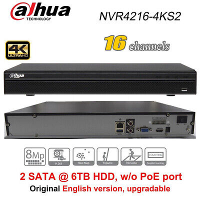 Dahua English NVR4216-4KS2 16 Channel Smart 1U Network Video Recorder NVR P2P