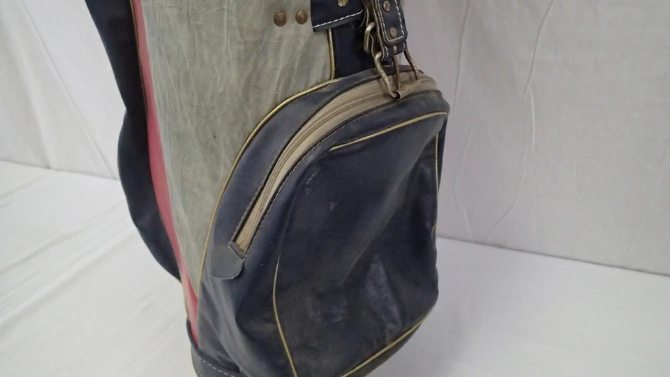 Classique Vintage RAM Golf Rouge & Bleu 9 " 15 Trou Staff Sac Faux Cuir Vinyle - Photo 4/4