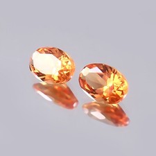 AAA Terrefic Natural Ceylon Padparadscha Sapphire Oval Gemstone Cut Pair 6x4 MM