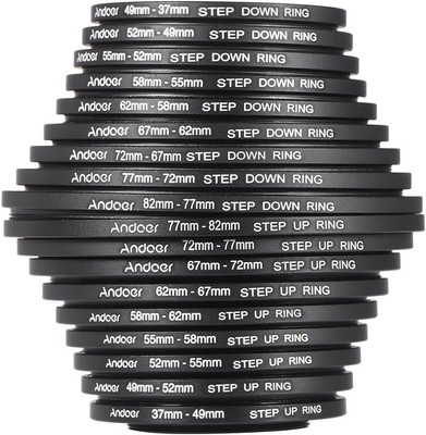 Filter Ring Adapter,  18Pcs Camera Lens Filter Metal Adapter Ring Kit (9Pcs Step