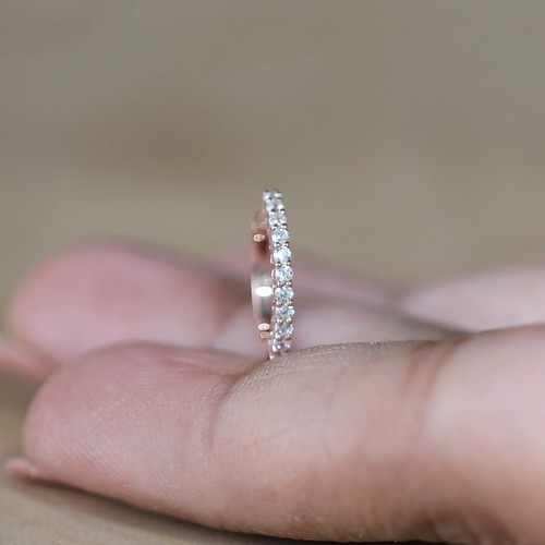 Natural Round White Diamond Nose Ring 14K Rose White Yellow Gold Nose Ring KD977 - Picture 6 of 10