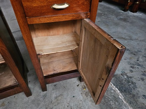 COPPIA COMODINI IN NOCE PIANO MARMO EPOCA XX SECOLO LIBERTY RESTAURATI - Foto 18 di 23