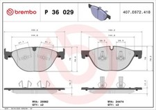 BREMBO P 36 029 Bremsbelagsatz, Scheibenbremse für JAGUAR