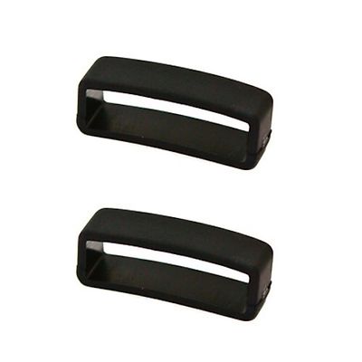 2 PCS SIZE 30MM BLACK SILICONE RUBBER CUIR DE LYON REPLACEMENT WATCH BAND LOOPS