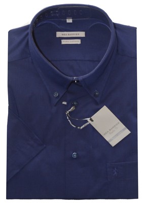 HERREN HEMD KURZARM M L XL XXL 3XL 100% Baumwolle Oxford SEA BARRIER blau